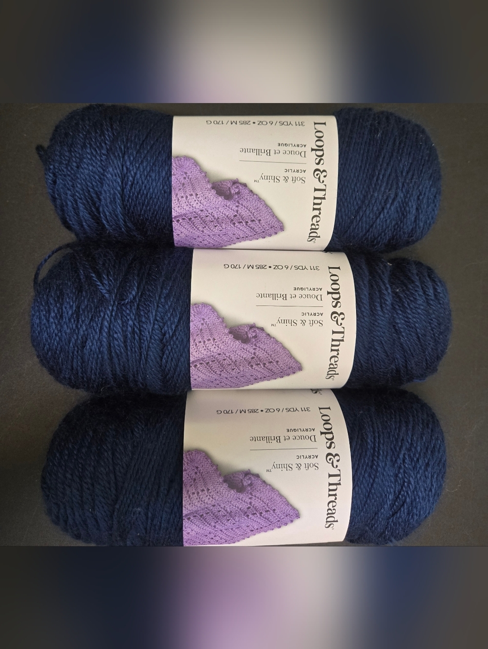 Loops & Threads Denim Jeans Yarn - 3 Skeins